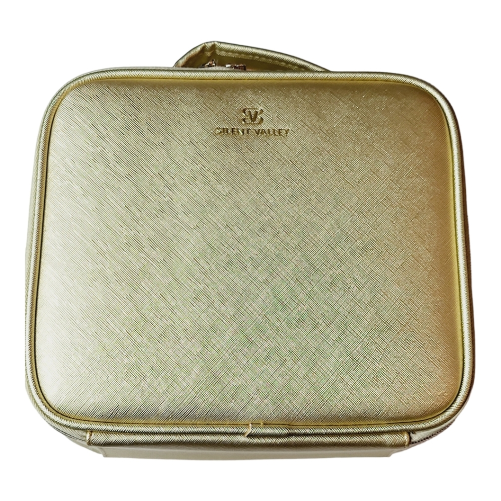 Gold Makeup Organizer with LED Mirror